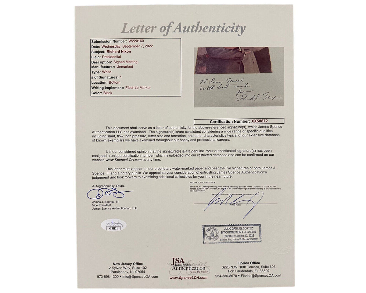 Sighed Example President Richard Nixon Signed Photograph - Gorgeous & Bold Example w ...