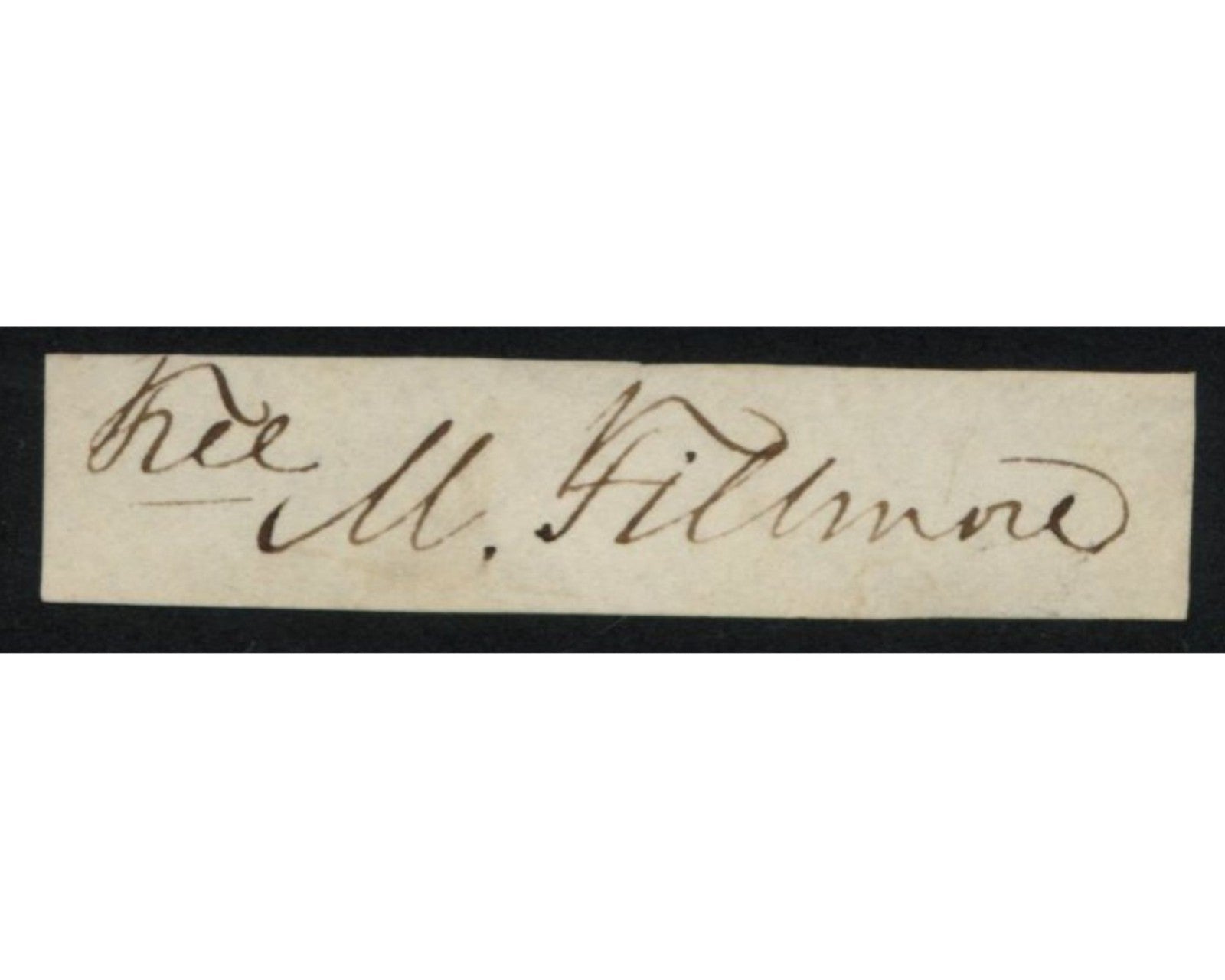 President Millard Fillmore Bold Signed Cut from Free Frank PSA Auto