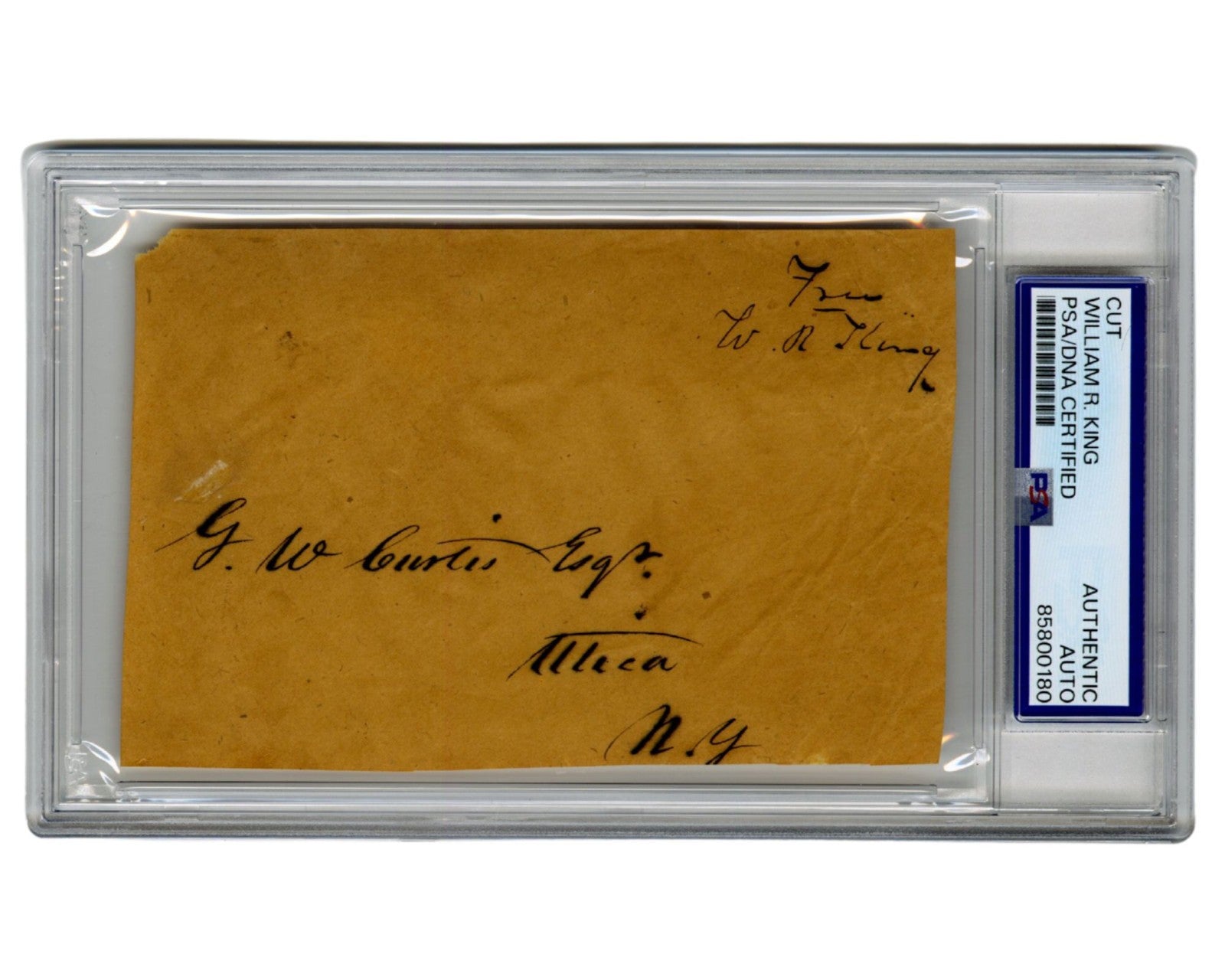 Vice President William King Signed Free Frank, Pierce's VP! PSA Auto