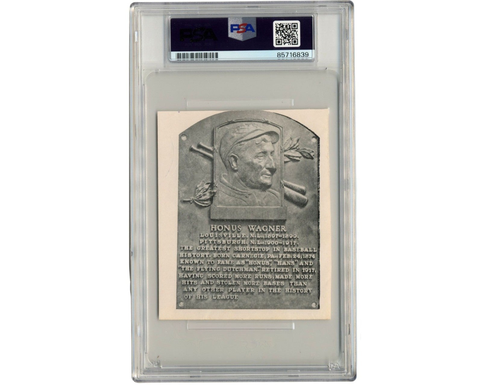 HOFer George Sisler Hall of Fame Plaque Cut Signature PSA Gem Mint 10 Auto
