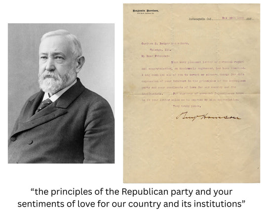 Fantastic Benjamin Harrison Signed Letter as President - Elect PSA Bold Auto!