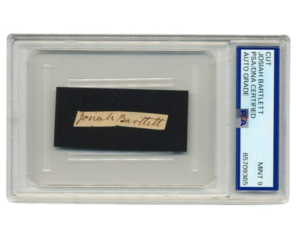 Declaration of Independence Signer Josiah Bartlett PSA Mint 9 Full Name Auto