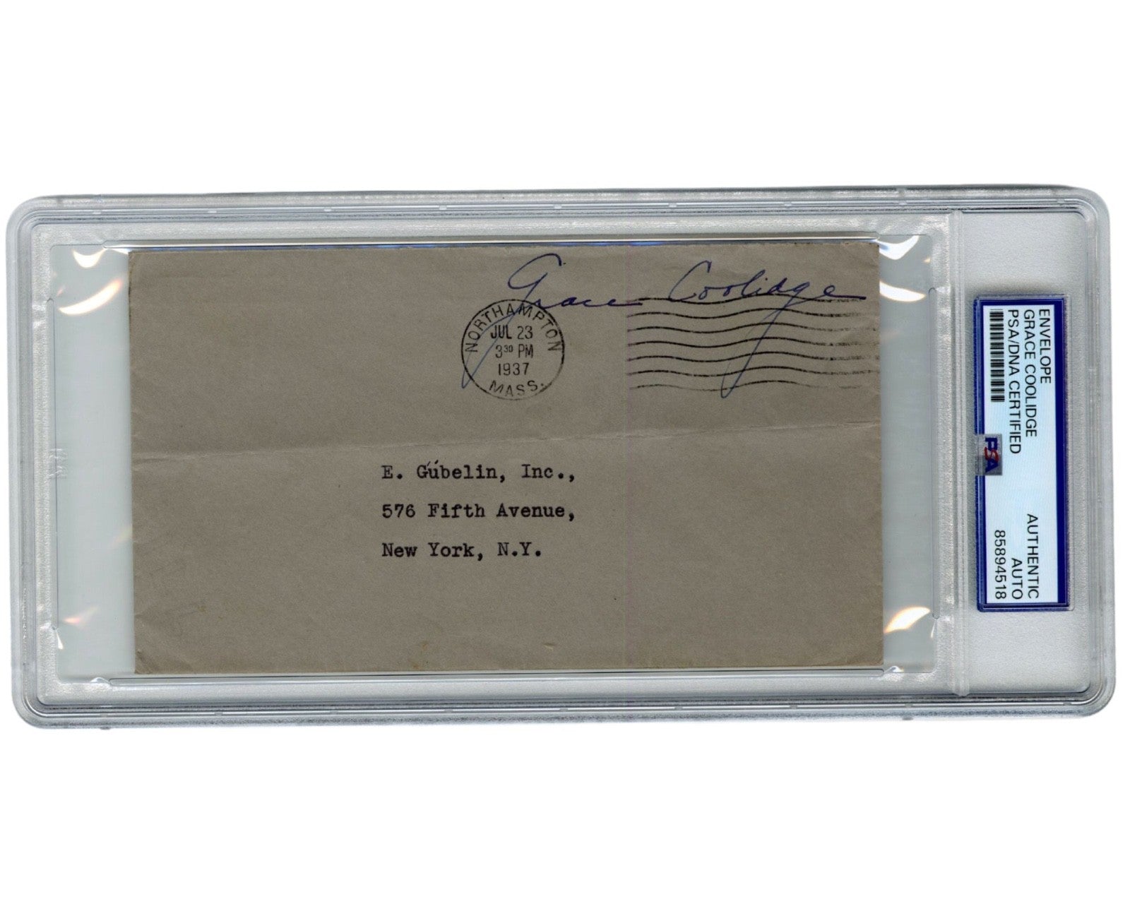 First Lady Grace Coolidge Signed Free Frank Envelope PSA Auto