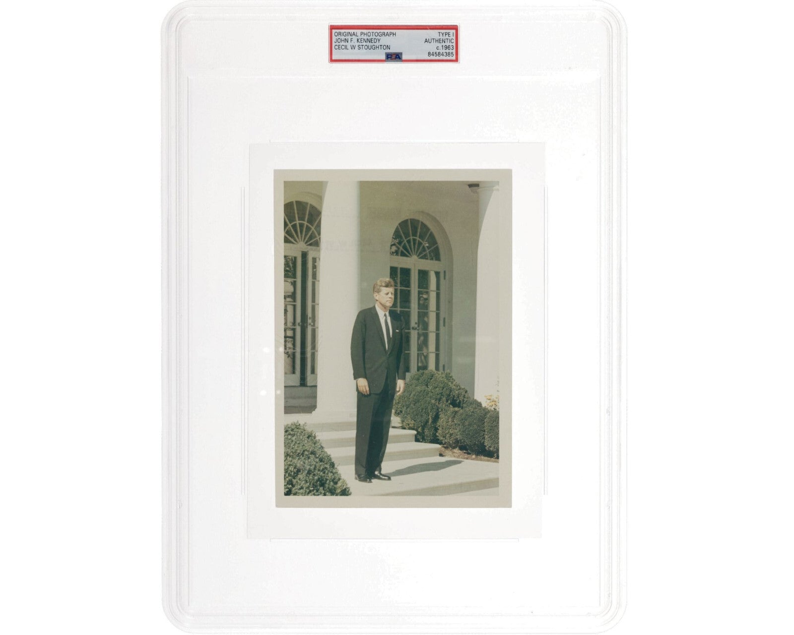 Pres. John F. Kennedy Original Stoughton Photograph in Rose Garden! PSA Type 1