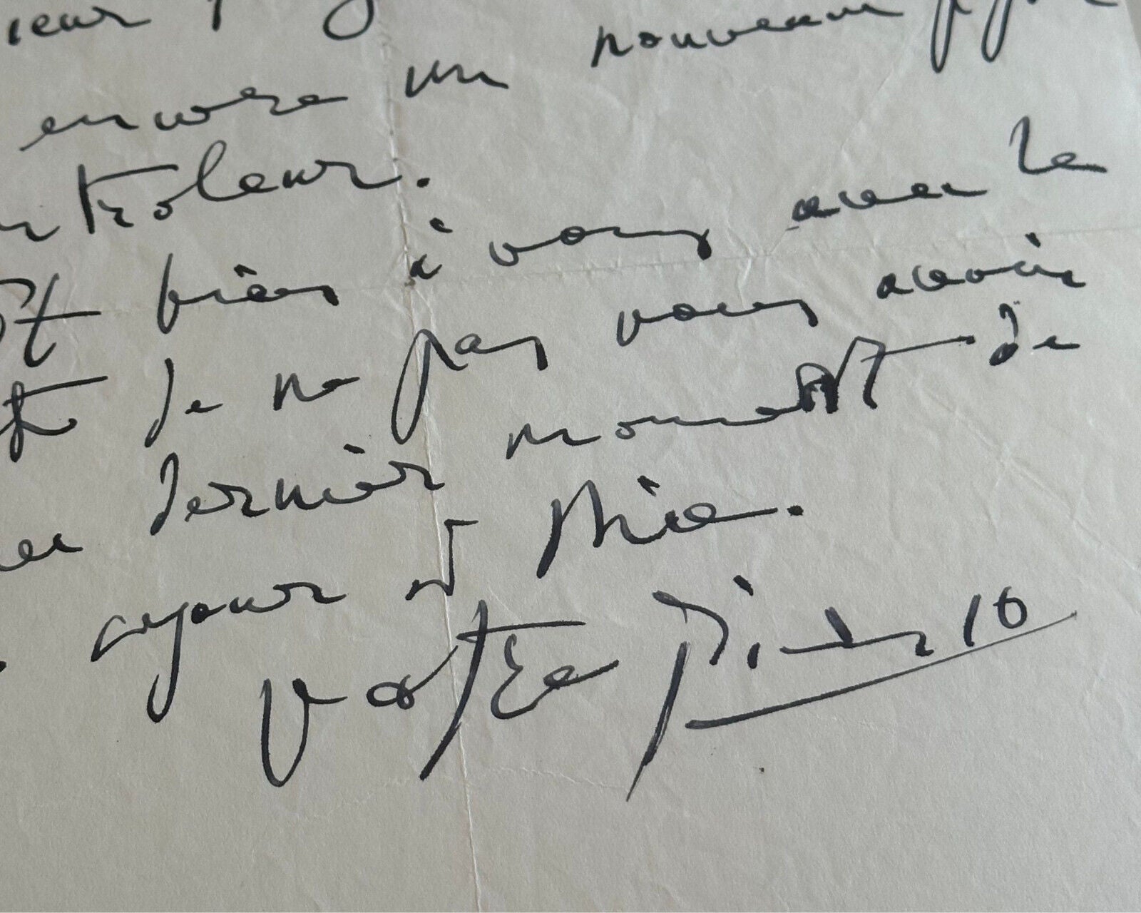 Rare Pablo Picasso Signed Handwritten Letter to his Financial Advisor PSA Auto