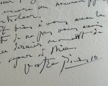 Rare Pablo Picasso Signed Handwritten Letter to his Financial Advisor PSA Auto