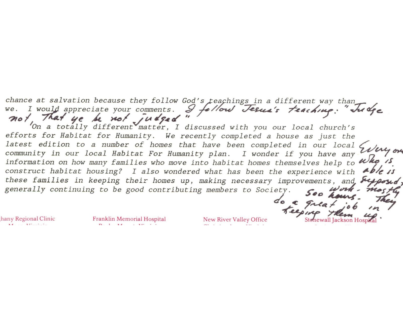President Jimmy Carter "I Follow Jesus Teaching, Judge Not..!" A Unique Note!