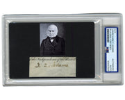 President John Quincy Adams Signed Cut Display PSA Auto - A Fine Example!
