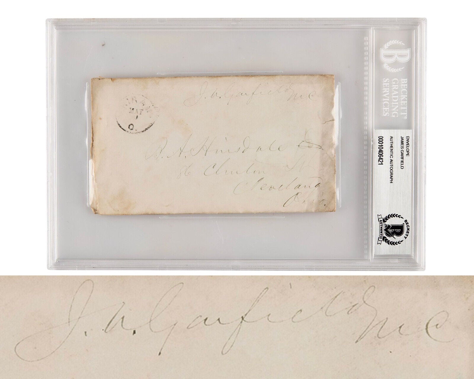 President JAMES A. GARFIELD Signed Free Frank BAS Authentication