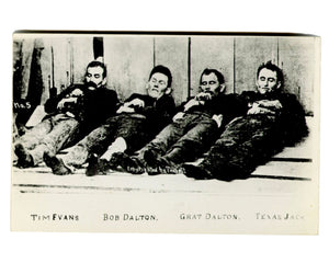 Antique RPPC Real Photo Postcard of Dalton Gang after Coffeyville Raid