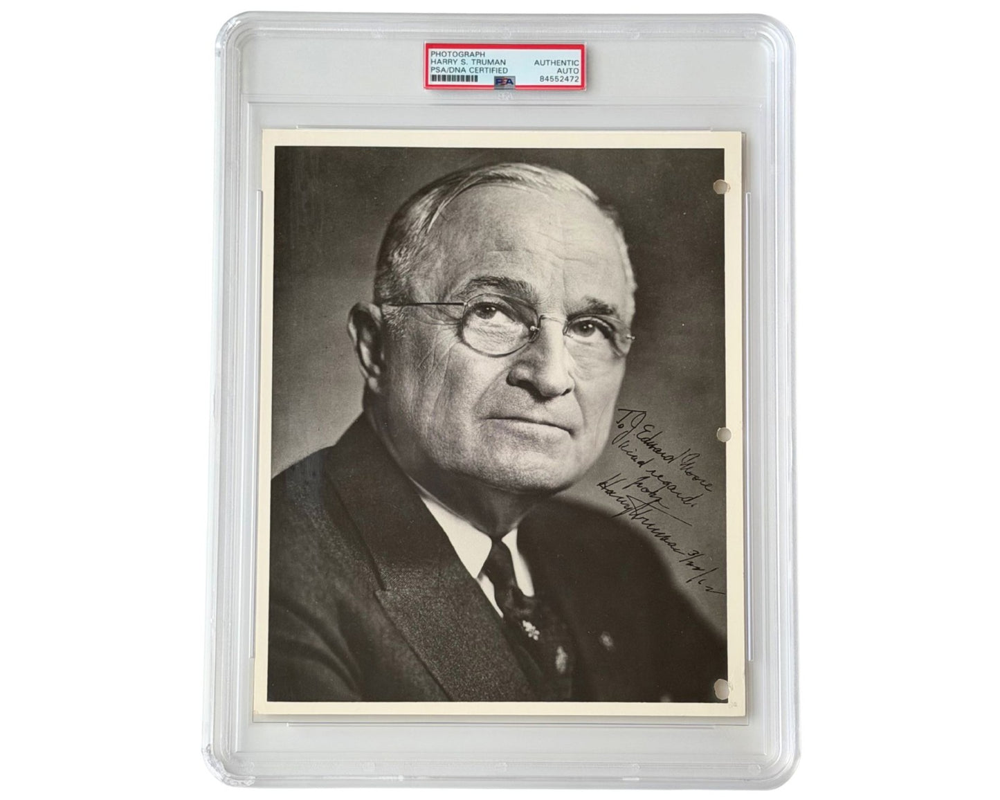 President HARRY TRUMAN Boldly Signed Photograph - Gorgeous Example PSA Auto
