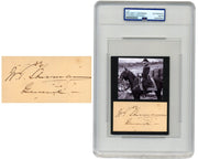 General W.T. SHERMAN Signed Display PSA Auto - Union Civil War Hero on Horse!