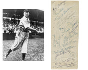 Cy Young Home Run Baker DiMaggio Frisch & More Signed Cut '55 HOF Induction JSA