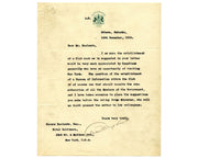 Canada Prime Minister ARTHUR MEIGHEN on NY Canadian Club Proposal - VERY RARE!