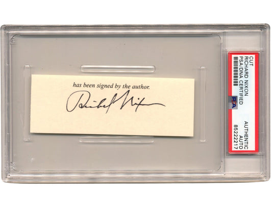 President RICHARD NIXON Gorgeous Signed Cut PSA Auto