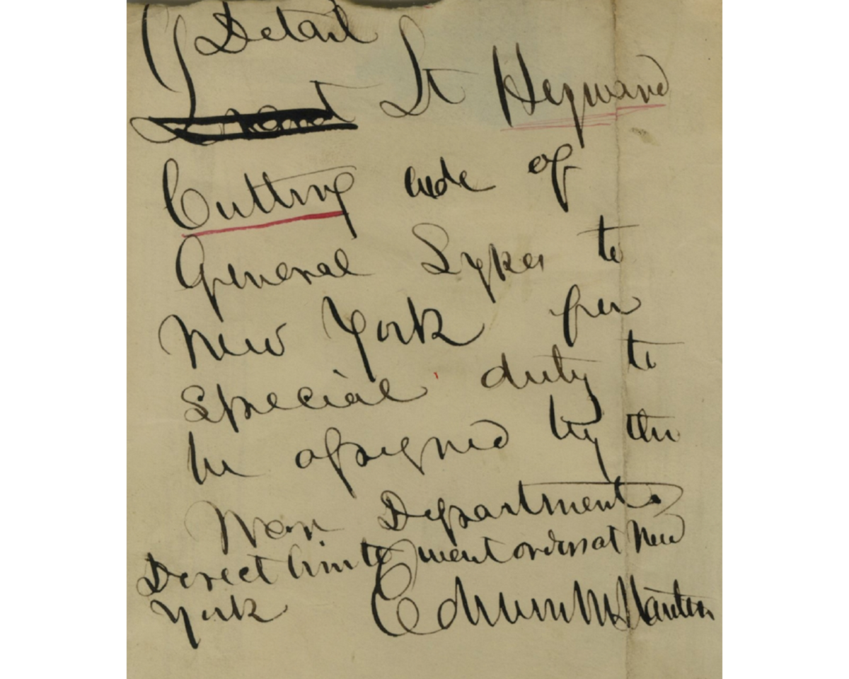Edwin Stanton Signed Envelope Directing Sykes Days After Emancipation! PSA