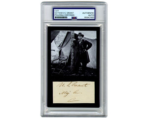President Ulysses S. Grant Signed Display as Major General! "Maj Gen" PSA Auto