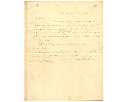 President James Buchanan Signed Handwritten Letter To Polk Sec of Tres. PSA Auto