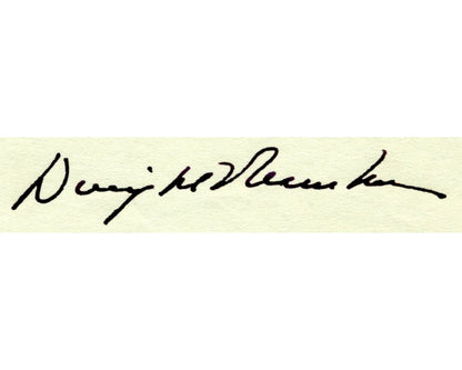 President DWIGHT EISENHOWER Signed Letter on Armed Services Training PSA Auto