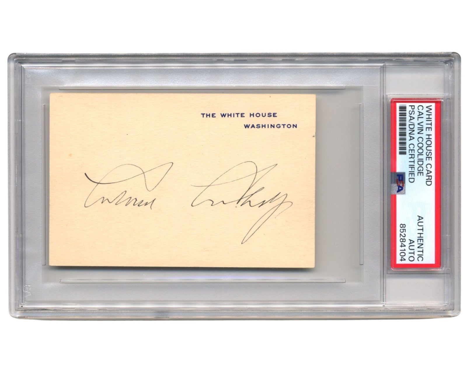 President Calvin Coolidge Signed White House Card PSA Auto