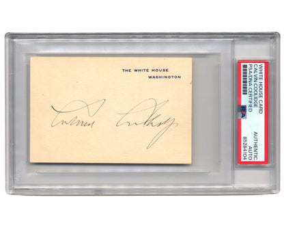 President Calvin Coolidge Signed White House Card PSA Auto