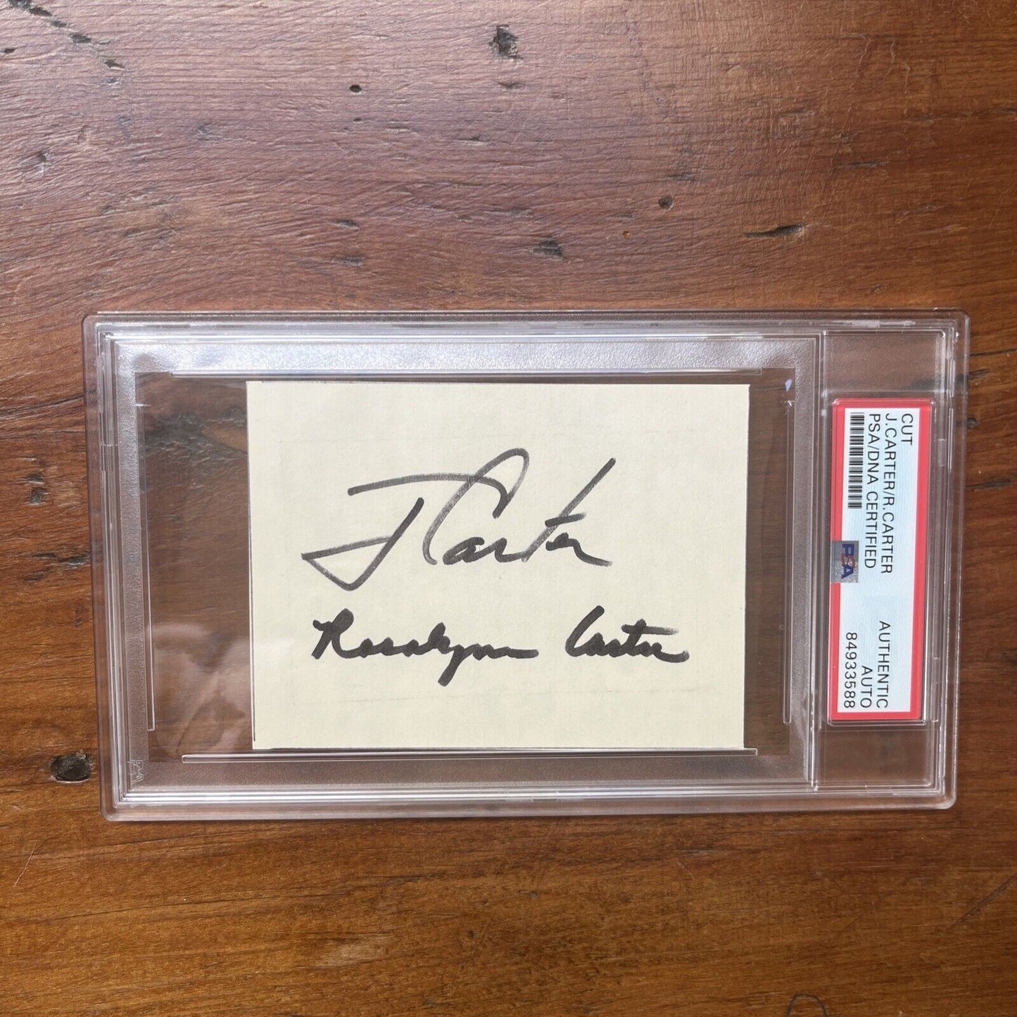 President Jimmy Carter/First Lady Rosalynn Carter Signed Cut PSA Autograph