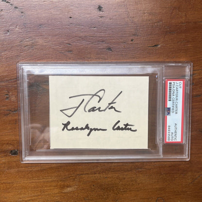 President Jimmy Carter/First Lady Rosalynn Carter Signed Cut PSA Autograph