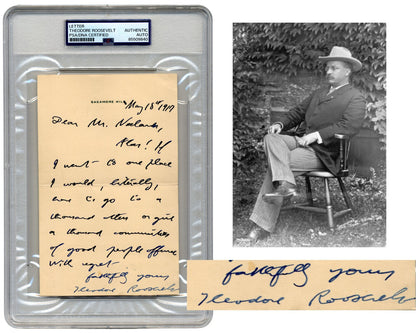 President Theodore Roosevelt Signed Handwritten Letter RE: Civic Sensitivity PSA
