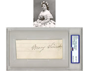 First Lady Mary Todd Lincoln Signed Cut PSA 8 Auto - Abraham Lincoln's Wife!