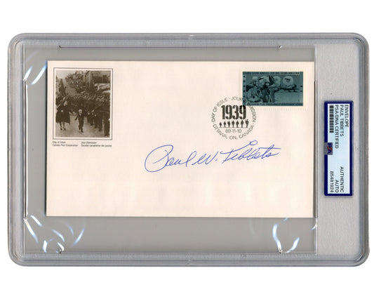 Paul Tibbets Signed Canadian WWII Commemorative FDC PSA Auto -He Flew Enola Gay