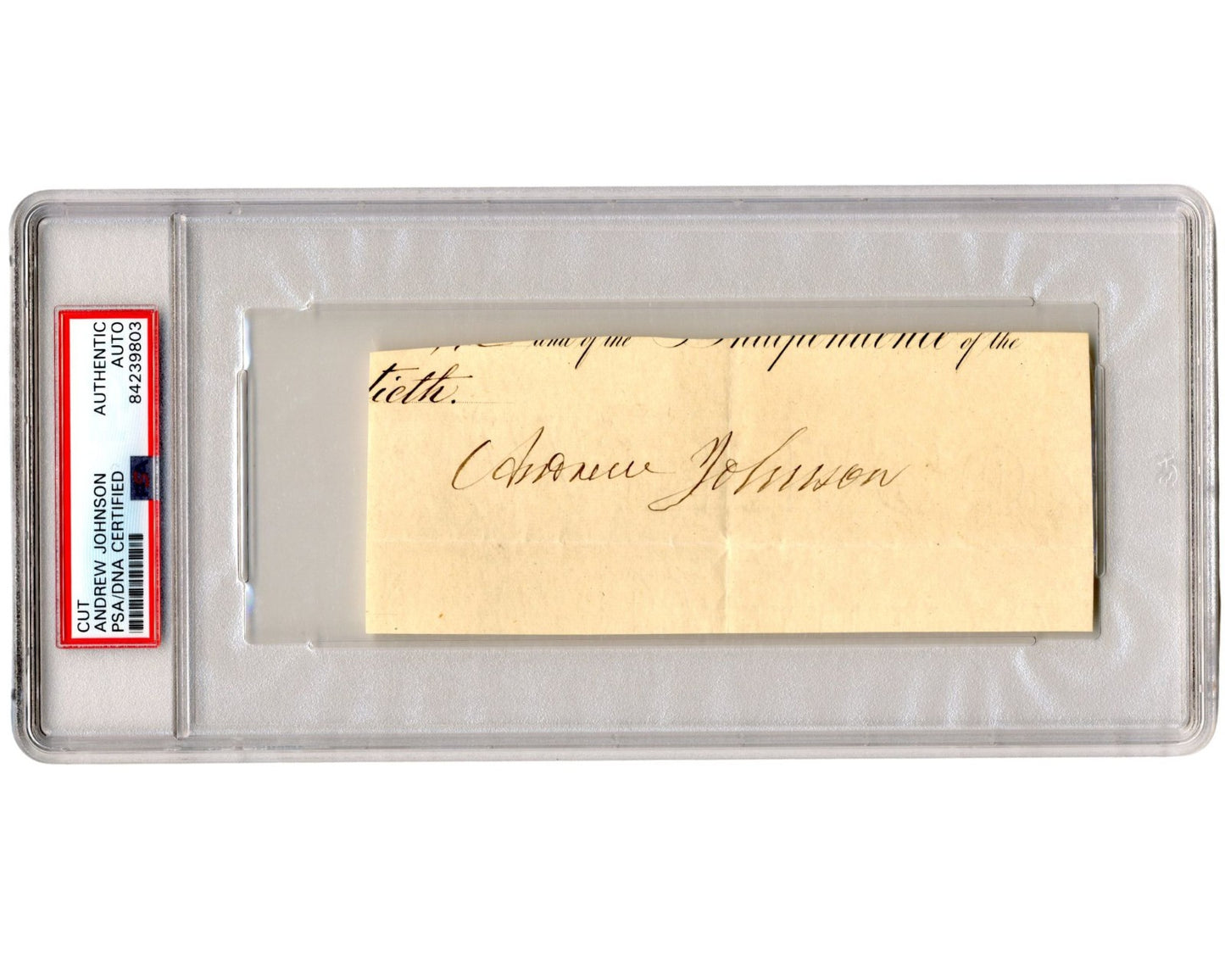 President Andrew Johnson Boldly Signed Cut Autograph, Likely as Pres! PSA Auto