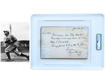 Cardinals Legend Rogers Hornsby Bold Signed Letter on Leaving Chicago PSA Mint 9