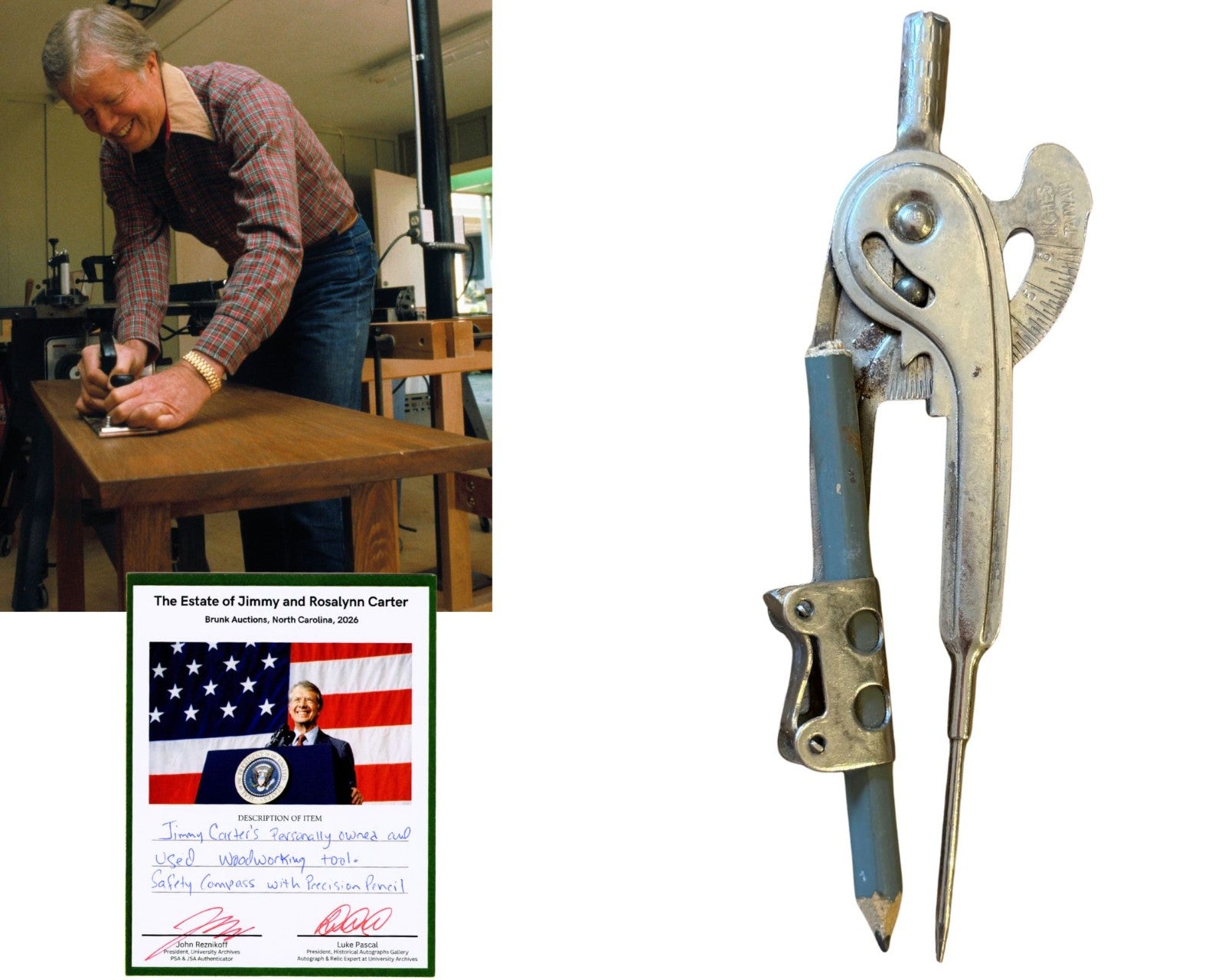 President Jimmy Carter Owned & Used Wood Working Tool Ex. Carter Estate