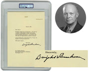 President Dwight Eisenhower Signed Letter PSA Gem Mint 10 Gettysburg Letterhead