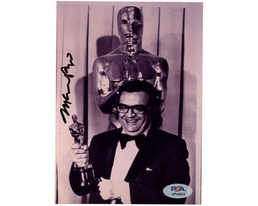 Godfather Writer MARIO PUZO Signed Photo Receiving Academy Award PSA Auto