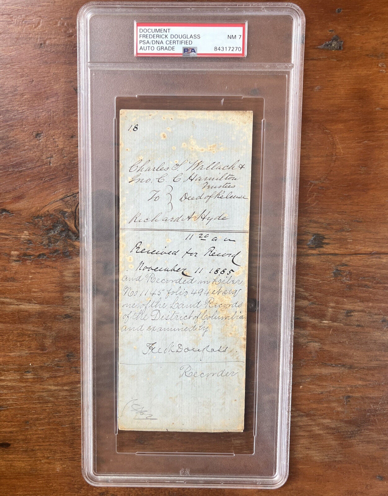 American Abolitionist Frederick Douglass Signed Document NM 7 PSA Autograph