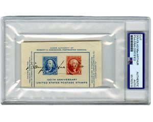 General Douglas MacArthur Signed 100th Anniversary US Postage Stamps PSA Auto