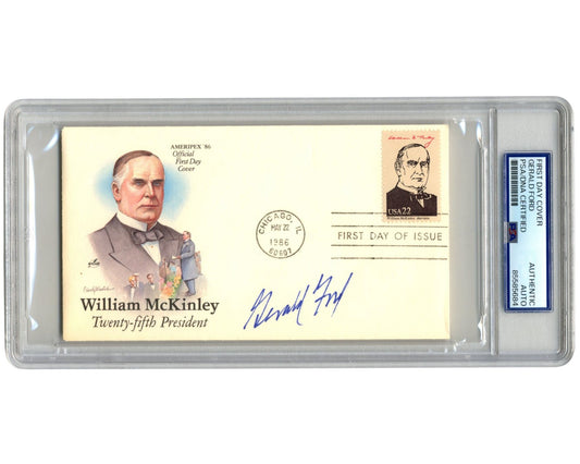 President Gerald Ford Signed McKinley First Day Cover - Unique! PSA Bold Auto