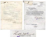 President Franklin D. Roosevelt Signed Letter Wartime (WWI) Promotion to Lt. PSA
