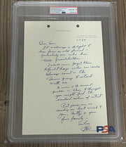Richard Nixon Signed Letter On Tiananmen Square Protests PSA Gem Mint 10