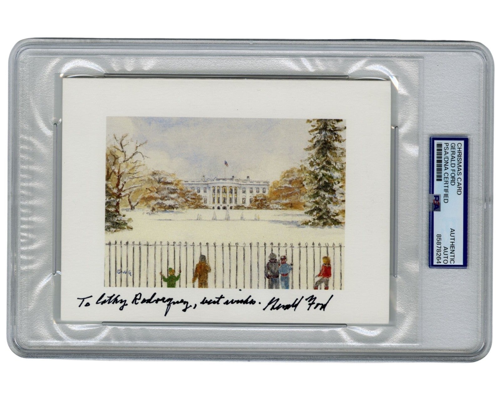 President Gerald Ford Signed White House Christmas Card PSA Auto