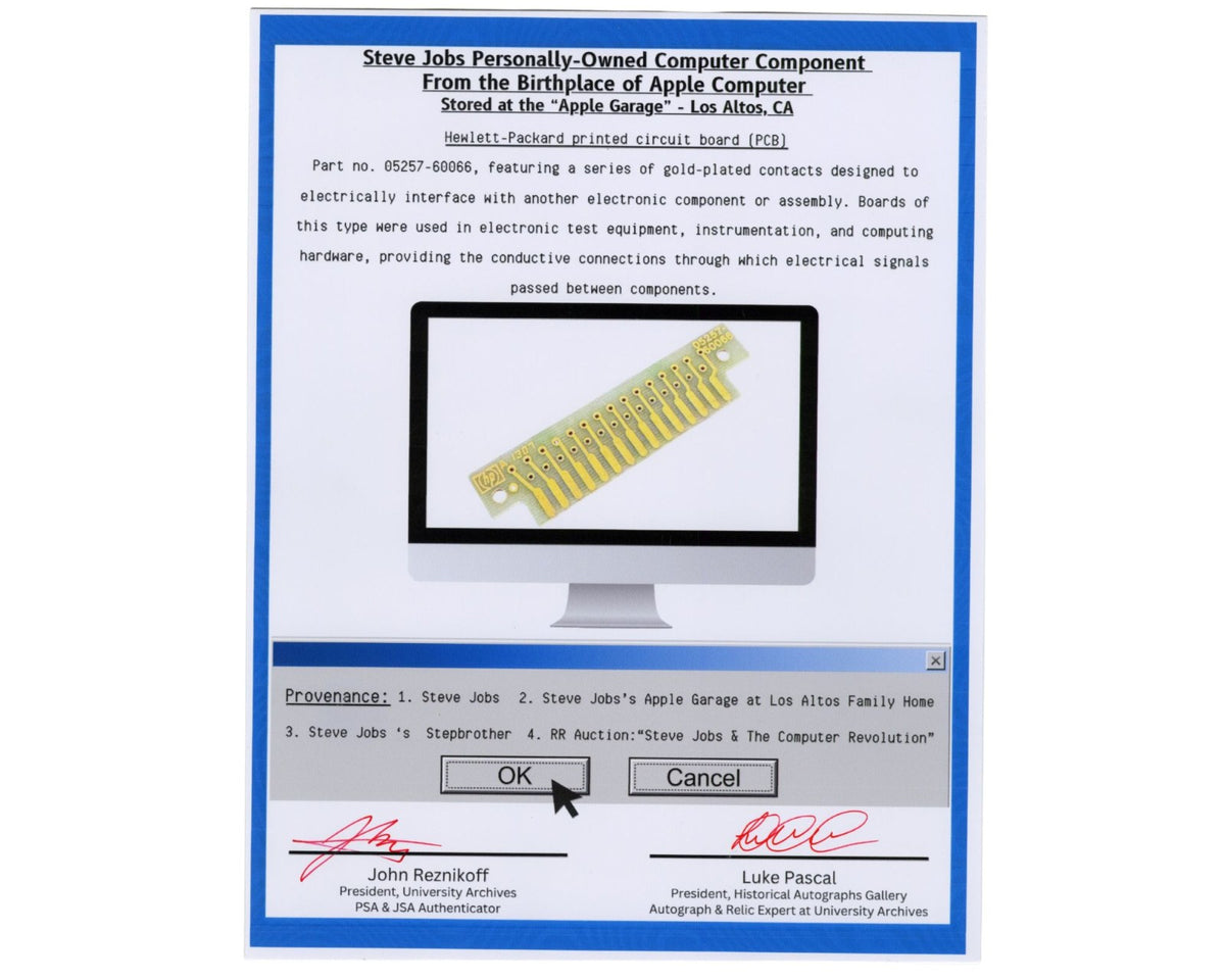 Steve Jobs Personally Owned Computer Component Long Stored @ Apple Garage Ex. RR