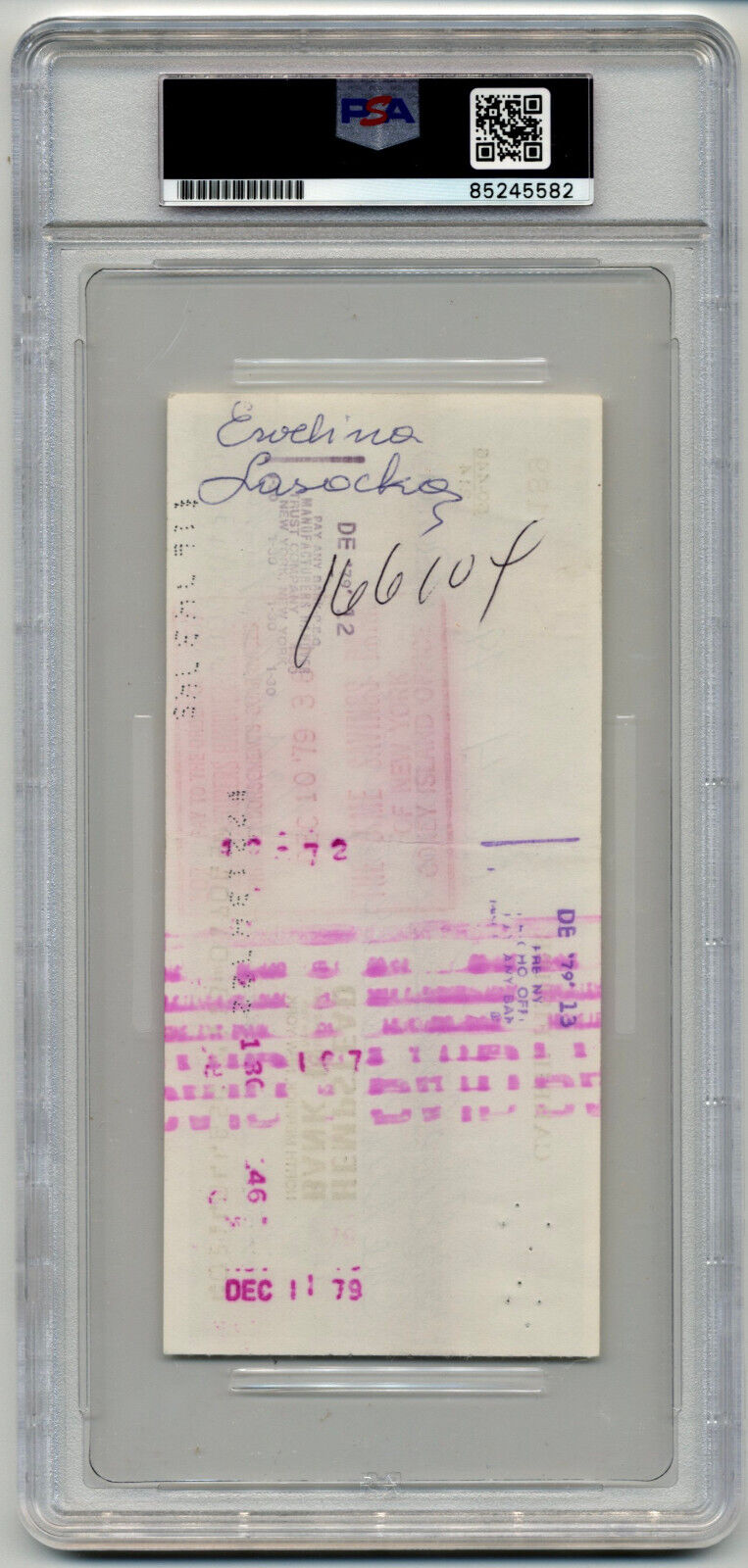 Star Wars' Carrie Fisher Boldly Signed Check. No Stamps, Clean Sig! PSA
