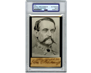 Vice President & Conf. General John C. Breckinridge Signed Cut Display PSA Auto