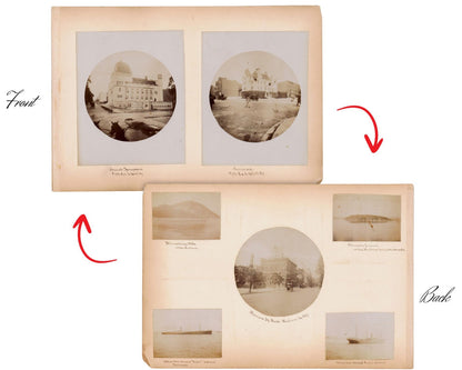 NYC Albumen Photo - NY Stock Exchange, Wall Street, 5th Ave, Washington Sq Arch+