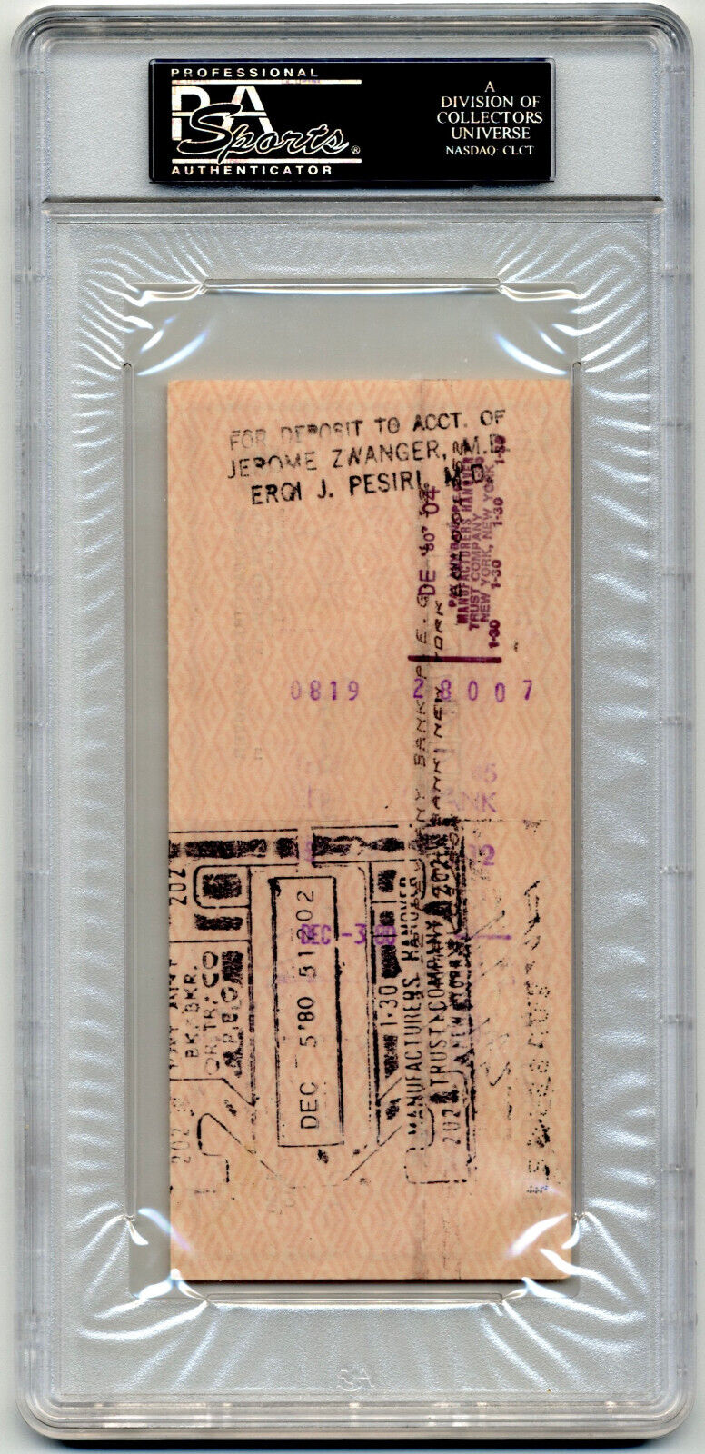 Gangster Roy Demeo Signed Check PSA! Gambino Crime Family! MAFIA History