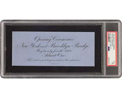 Brooklyn Bridge Opening Ceremonies Ticket by Tiffany PSA 7 Highest Graded Pop 2!