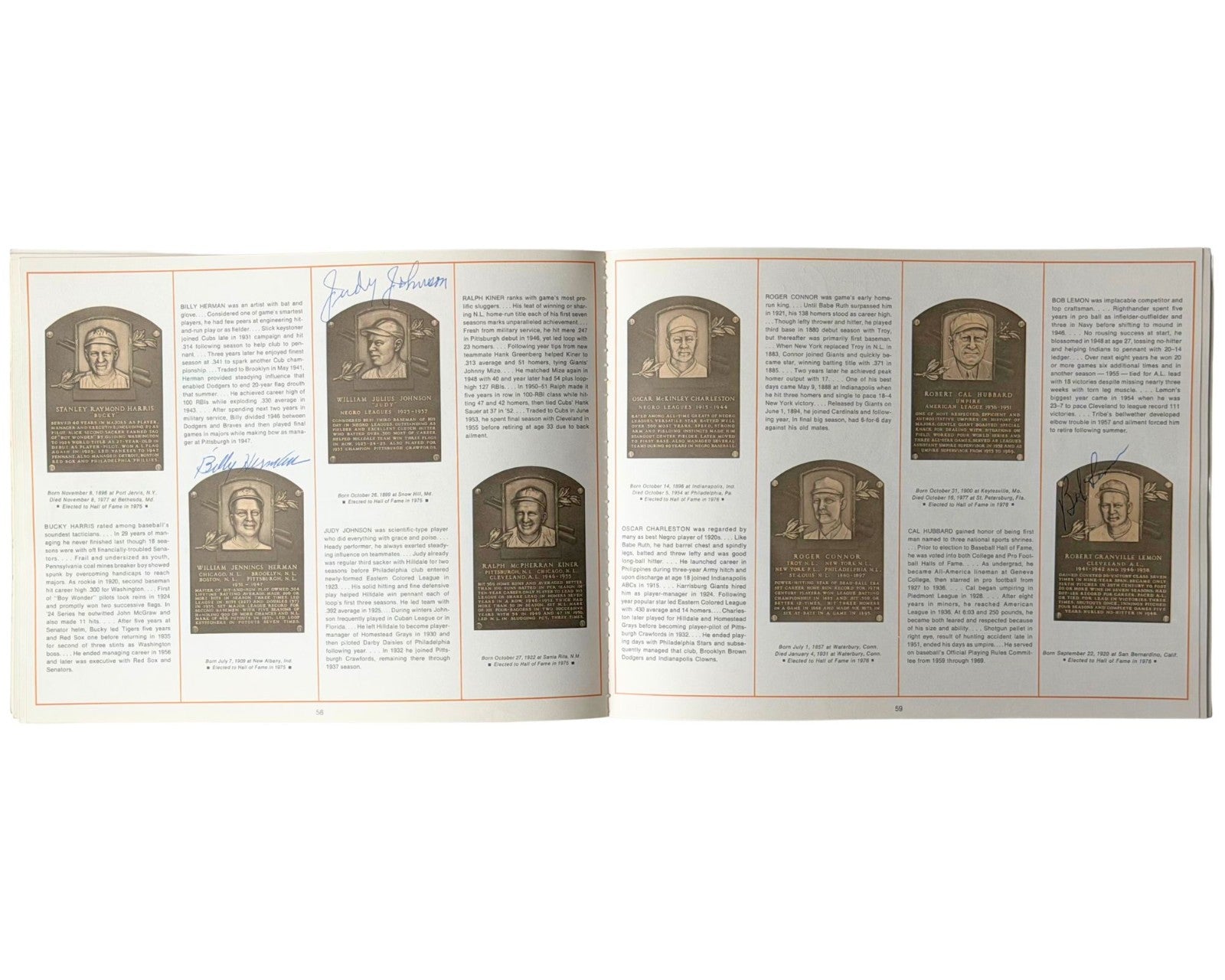 Baseball HOF Multi Signed Program: Satchel Paige, Grimes, Musial & 20 More! JSA