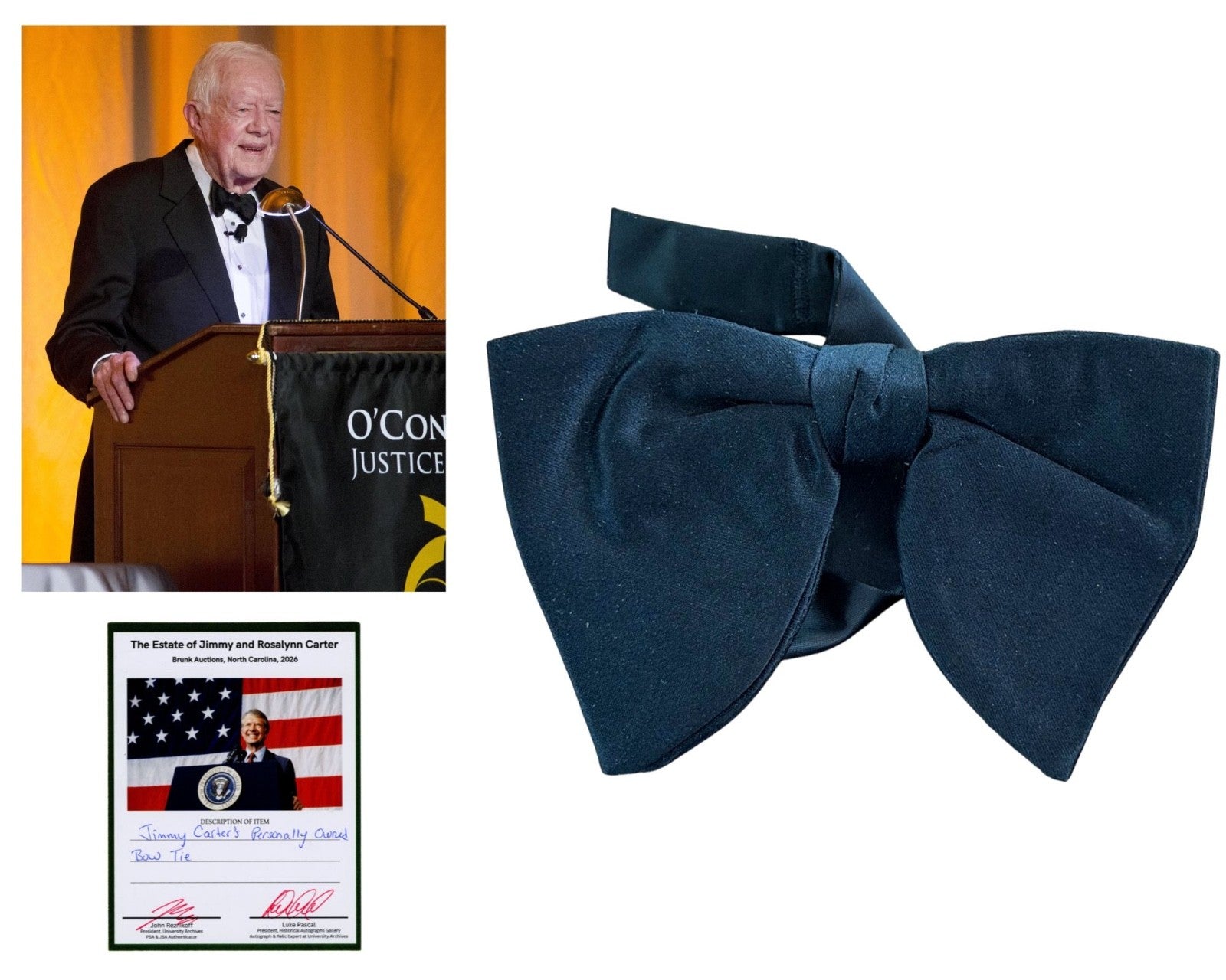 President Jimmy Carter's Personally Owned & Worn Bow Tie! Ex. Carter Estate