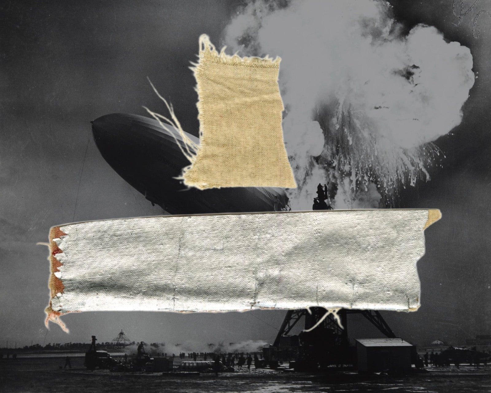 Large Hindenburg Swatch - Still Smells Like Smoke and Fuel! Recovered By Marine!